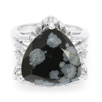 Schneeflocken-Obsidian-Silberring