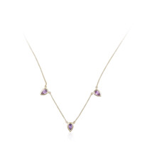 Purpurfarbener Ceylon-Saphir-Goldcollier