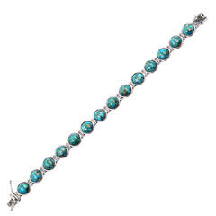 Blauer Kupfer-Türkis-Silberarmband (Faszination Türkis)