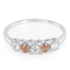 Oranger Saphir-Silberring