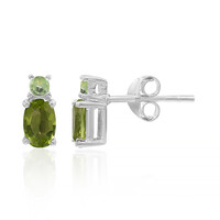 Burmesischer Peridot-Silberohrringe