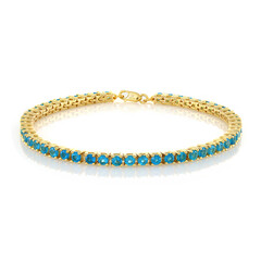 Neonblauer Apatit-Silberarmband