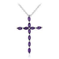 Sambia-Amethyst-Silberhalskette