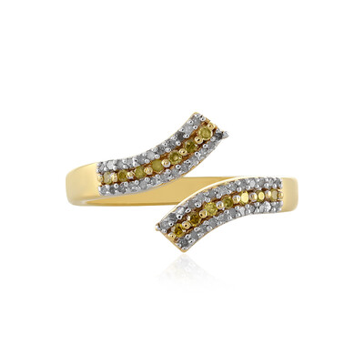Gelber I3 Diamant-Silberring
