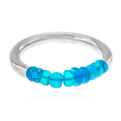 Neonblauer Opal-Silberring