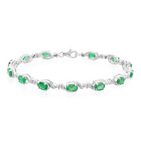 Sambia-Smaragd-Silberarmband