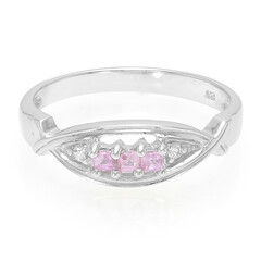 Pinkfarbener Ceylon-Saphir-Silberring