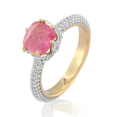 Pinkfarbener Madagaskar-Saphir-Silberring (de Melo)