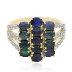 Lightning Ridge-Schwarzer Opal-Goldring