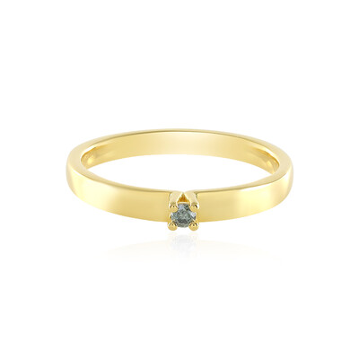 Blauer I2 Brillant-Silberring