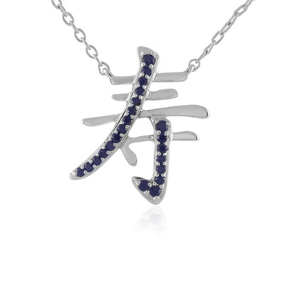 Blauer Saphir-Silbercollier (Langes Leben)