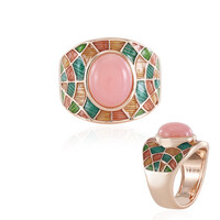Pinkfarbener Opal-Silberring