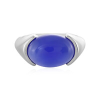 Blauer Chalzedon-Silberring
