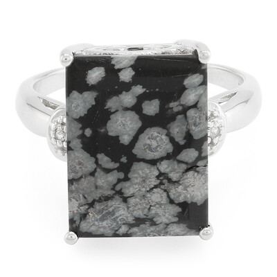 Schneeflocken-Obsidian-Silberring