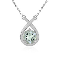 Grüner Amethyst-Silberhalskette