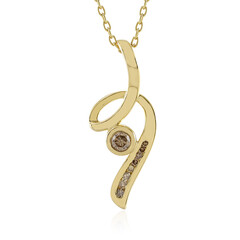 I3 Champagner-Diamant-Silberhalskette