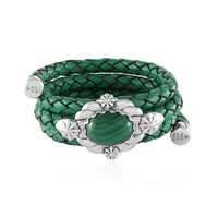 Malachit-Lederarmband (Desert Chic)