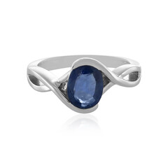 Blauer Saphir-Silberring