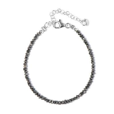 Schwarzer Diamant-Silberarmband