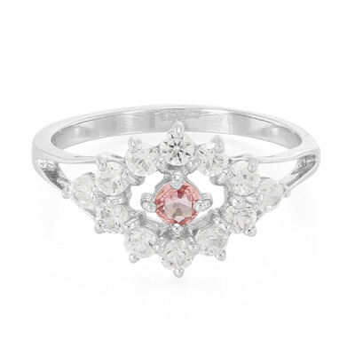 Padparadscha-Saphir-Silberring