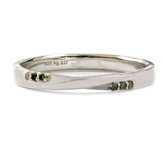 Grüner Diamant-Silberring