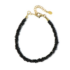Schwarzer Spinell-Silberarmband