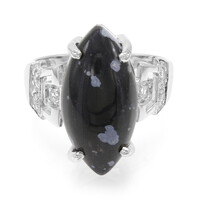 Schneeflocken-Obsidian-Silberring