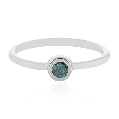 Blauer Brillant-Silberring
