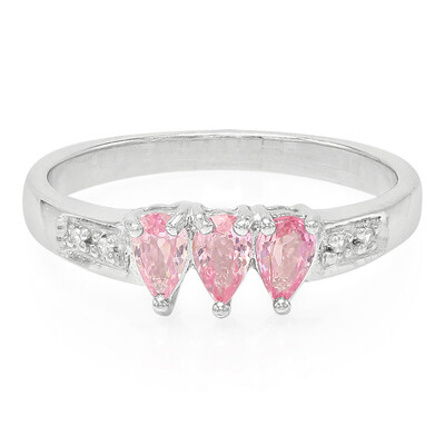 Padparadscha-Saphir-Silberring
