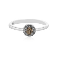 I3 Champagner-Brillant-Silberring
