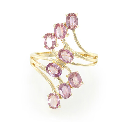 Nicht erhitzter Padparadscha-Saphir-Goldring (AMAYANI)