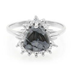 Schneeflocken-Obsidian-Silberring