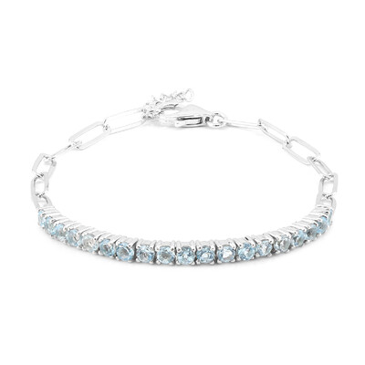 Himmelblauer Topas-Silberarmband