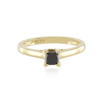 Schwarzer Diamant-Goldring