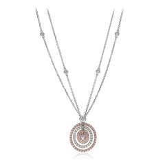 Pinkfarbener I1 Diamant-Goldcollier (CIRARI)