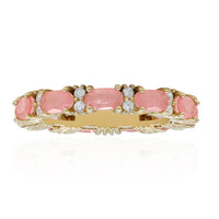 Pinkfarbener Pastell-Quarz-Silberring