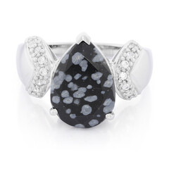 Schneeflocken-Obsidian-Silberring