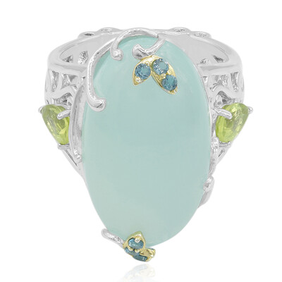 Aqua-Chalzedon-Silberring (Dallas Prince Designs)