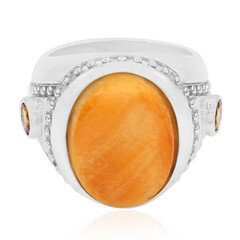 Orange Stachelauster-Silberring