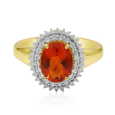 Mexikanischer Feueropal-Goldring (Adela Gold)