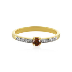 Roter I4 Diamant-Silberring