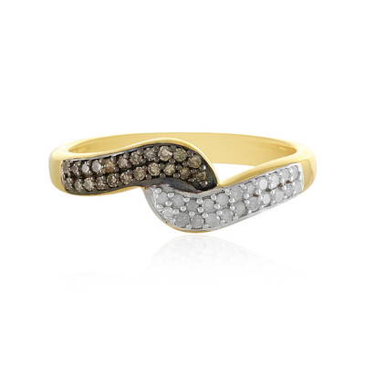 I4 Schokoladen-Diamant-Silberring