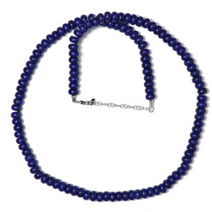 Marineblauer Quarz-Silberhalskette
