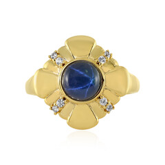 Blauer Stern-Saphir-Silberring