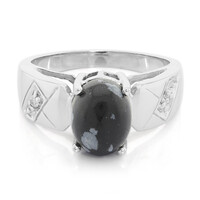 Schneeflocken-Obsidian-Silberring