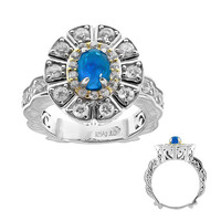 Neonblauer Apatit-Silberring (Dallas Prince Designs)