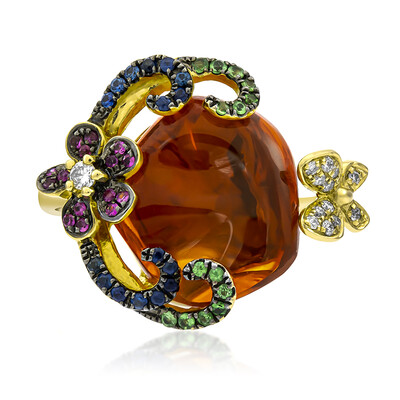 Mexikanischer Feueropal-Goldring (AMAYANI)