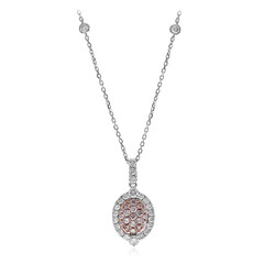 Pinkfarbener I1 Diamant-Goldhalskette (CIRARI)