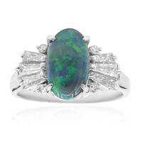 Lightning Ridge-Schwarzer Opal-Platinring (CIRARI)