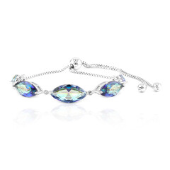 Blauer Mystik-Quarz-Silberarmband